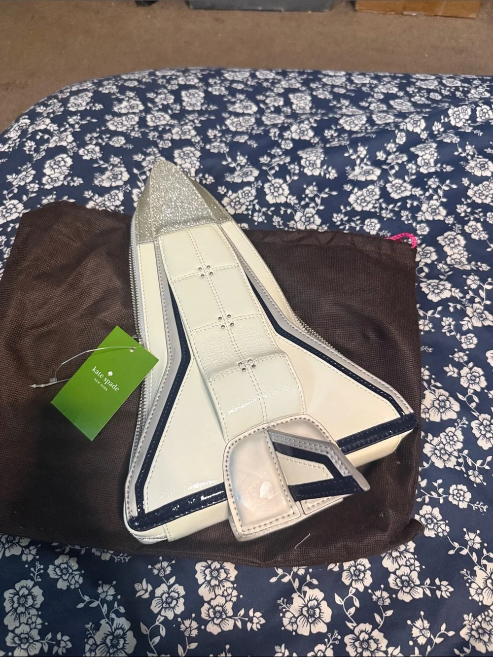 kate spade cream and navy rocket crossbody